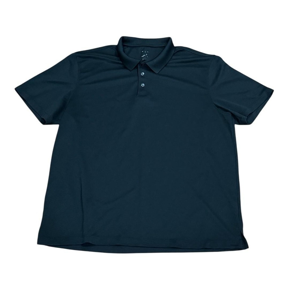Van Heusen Polo Shirt Mens 2XL Black Short Sleeve Collared Casual Pique Golf